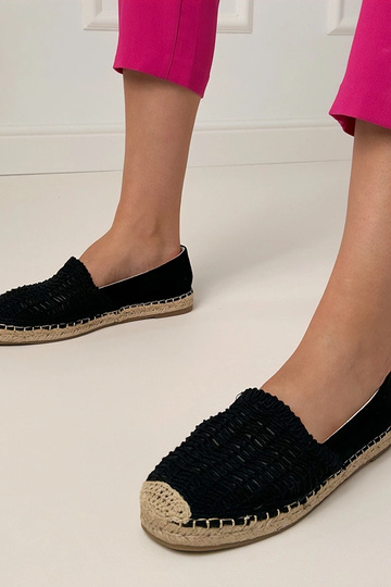 Espadrillas nere traforate con piattaforma Plevis