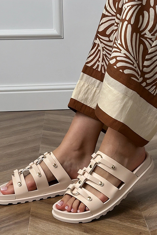 Ciabatte romane color sabbia con...