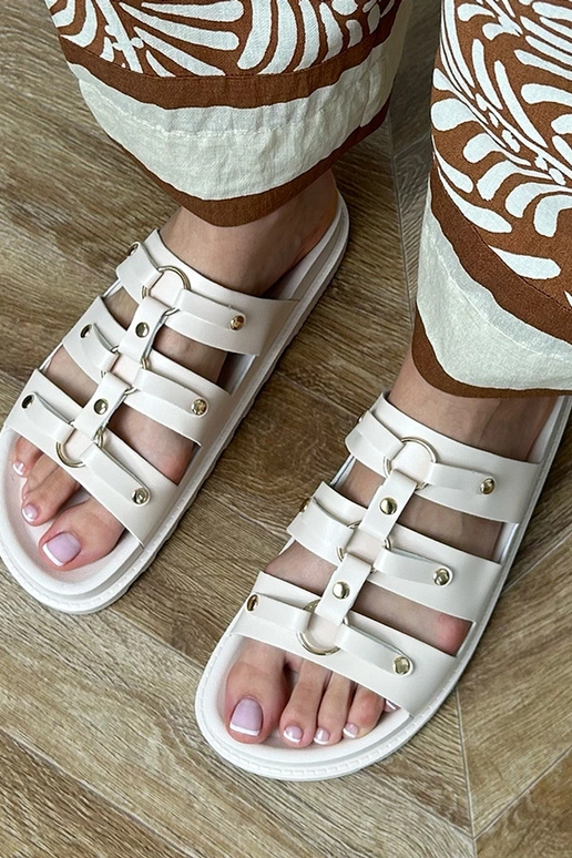 Ciabatte romane color sabbia con...