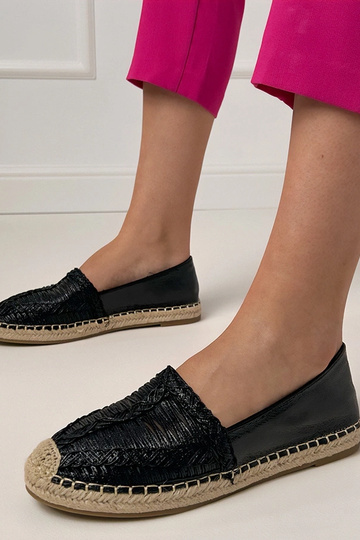 Espadrillas nere a giorno su plateau Zelvira