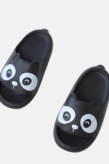 Ciabatte nere per bambini con motivi di panda Ketti