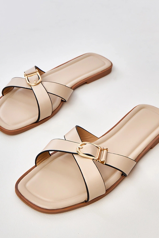 Panto color sabbia con fibbia...