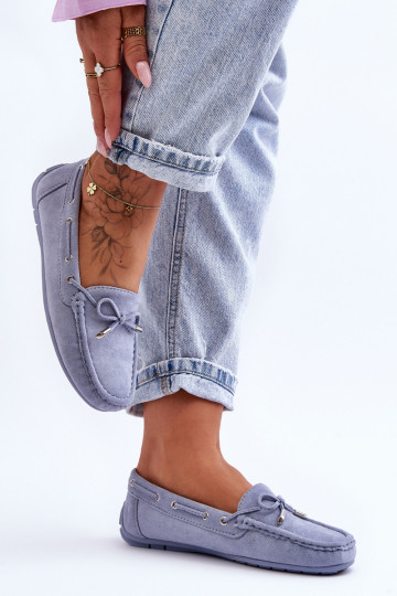 Mocassini eleganti in camoscio colore blu Si Passione