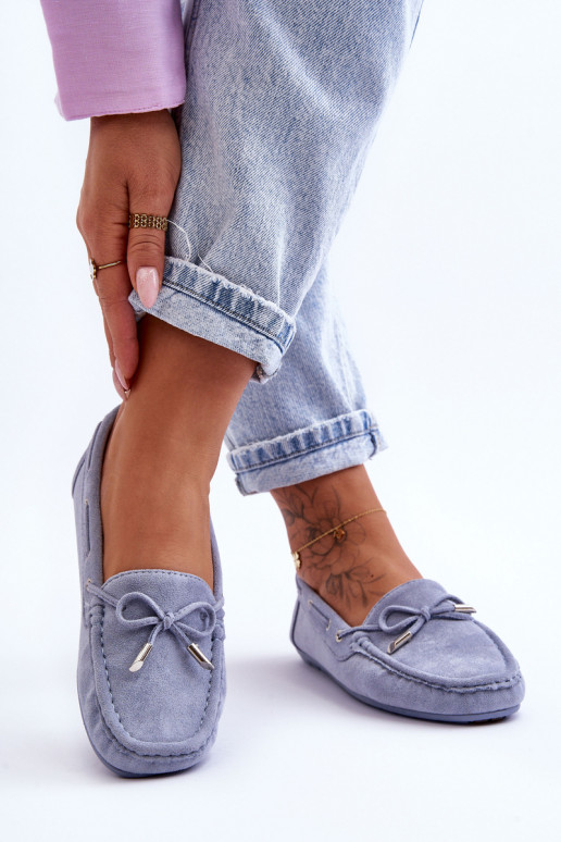 Mocassini eleganti in camoscio colore blu Si Passione