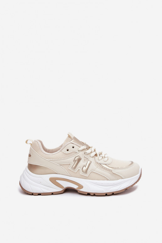Scarpe modello sneakers Femminile con suole massicce alla moda beige Davira