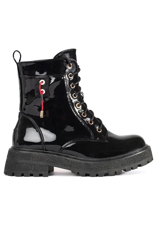 Scarpe lucide con lacci nere