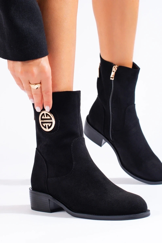 scarpe alte da donna in camoscio nero