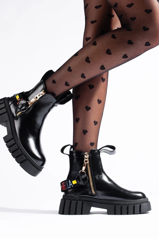 stivali neri con plateau