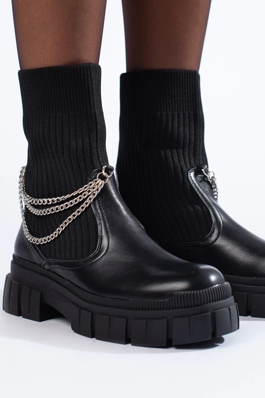 stivaletti neri da donna con tomaia...