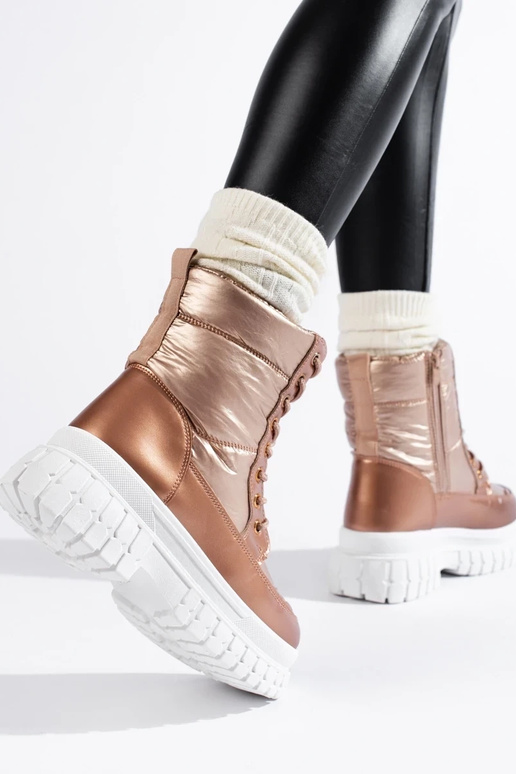 colore oro Doposci da donna con lacci colore oro Doposci da donna con lacci