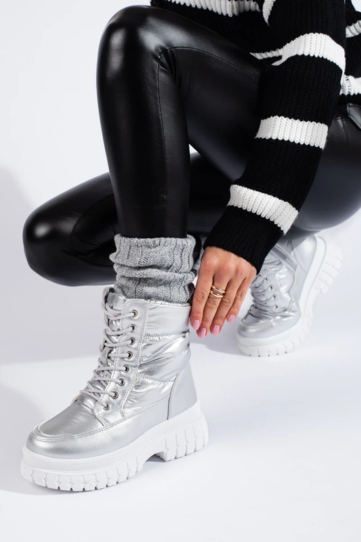 argento Doposci da donna con lacci argento Doposci da donna con lacci