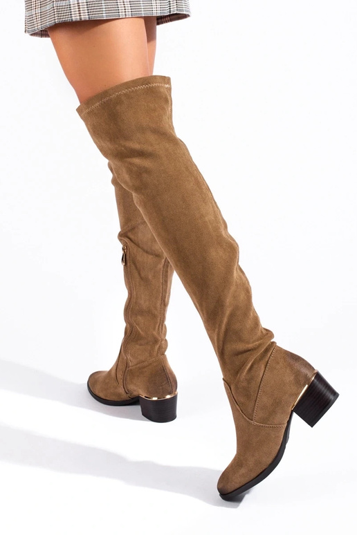 stivali in camoscio Vinceza beige stivali in camoscio Vinceza beige