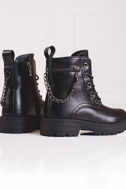 scarpe nere per ragazze con catena