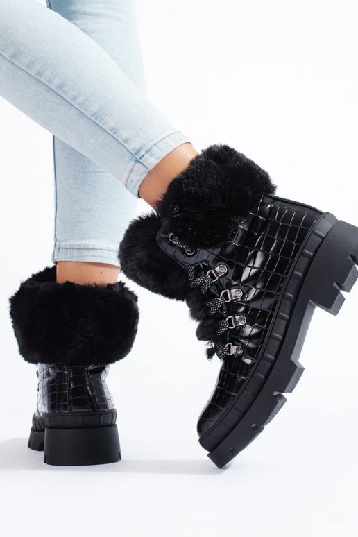 scarpe da donna con pelliccia in...