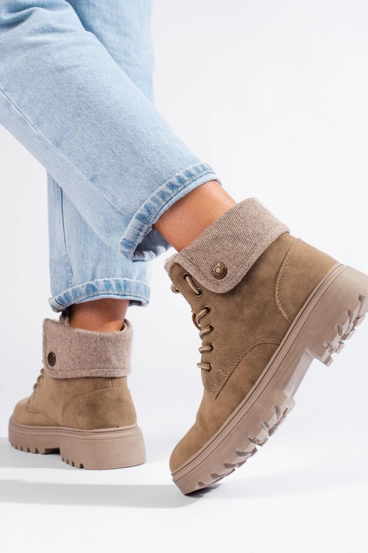 beige Scarpe da donna in pelle di...