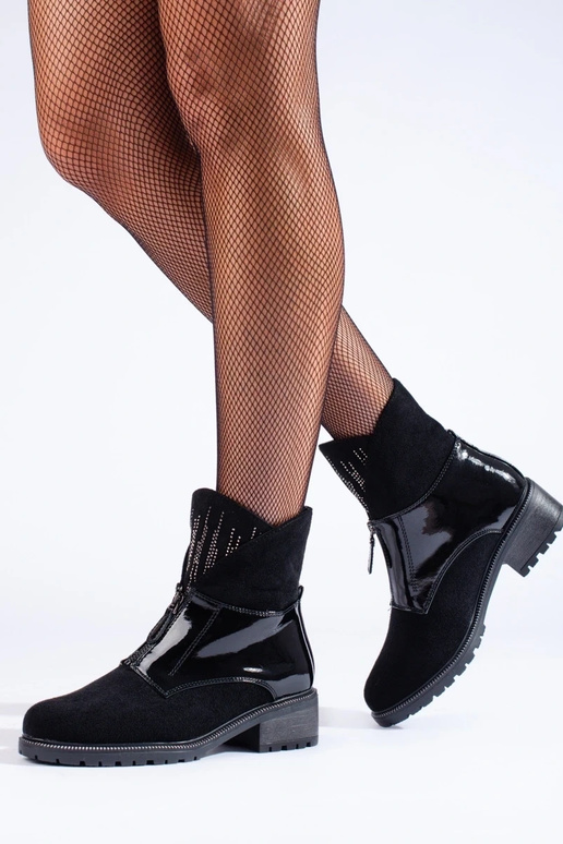 scarpe da donna in camoscio nero con...