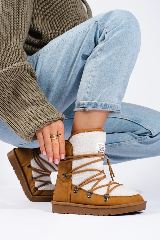 caldo cammello Stivali da neve da donna