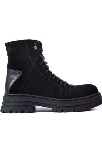 stivali neri in pelle naturale