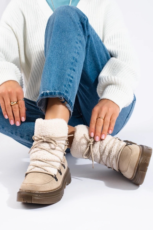 Doposci da donna beige con montone