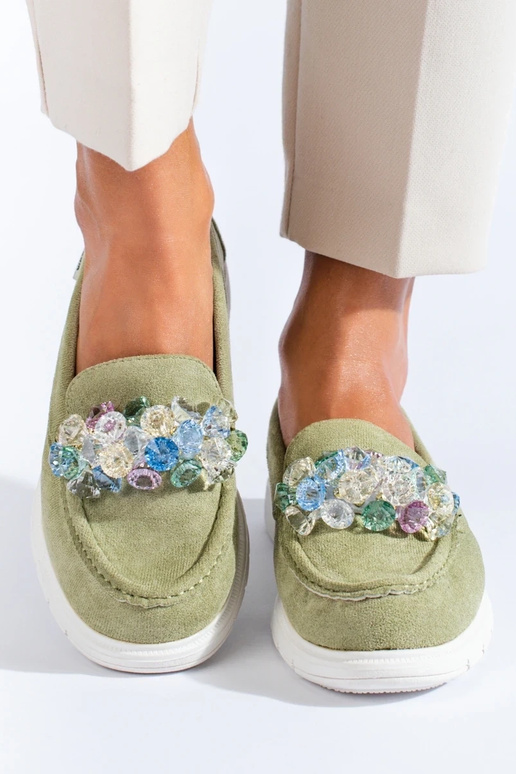 Mocassini con plateau Shelovet verde Mocassini con plateau Shelovet verde