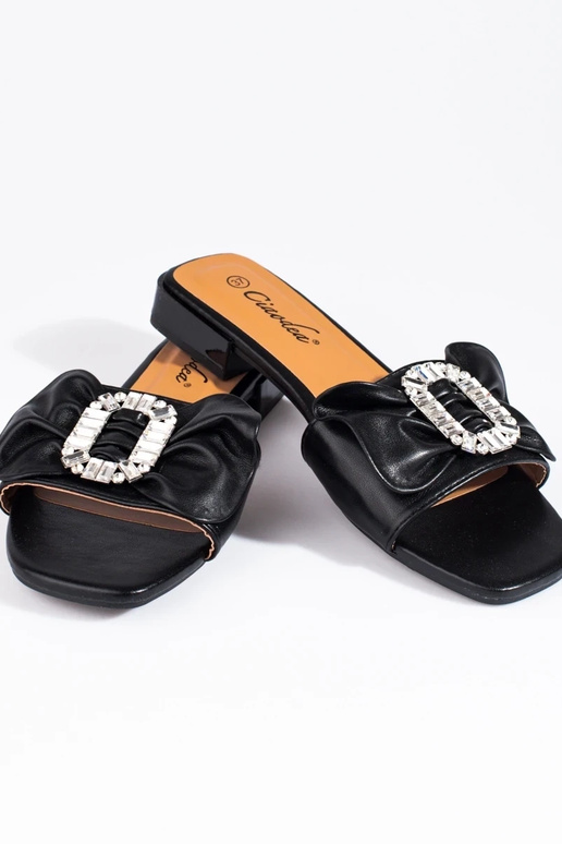 Pantofole nere con nastro Shelovet