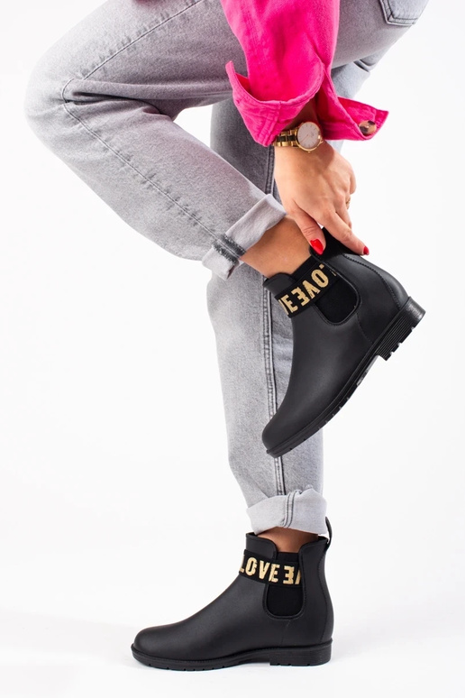 stivali di gomma corti neri Shelovet