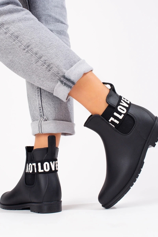 stivali di gomma corti neri Shelovet stivali di gomma corti neri Shelovet