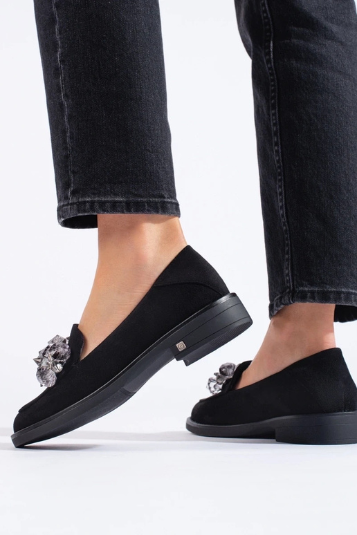 Mocassini da donna in camoscio nero...