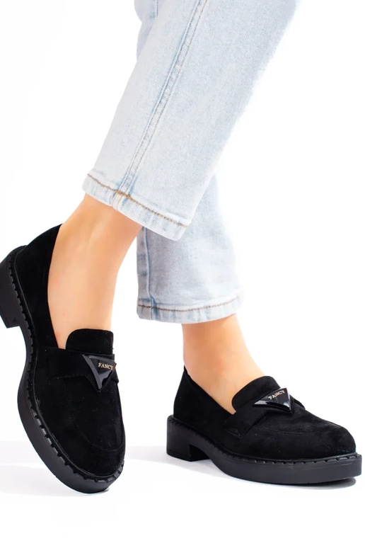 mocassini da donna in camoscio nero...