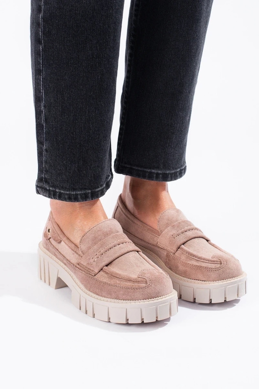 Mocassini in pelle scamosciata con...