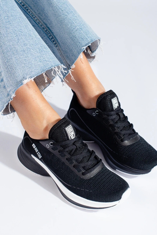 scarpe sportive nere con tacco...