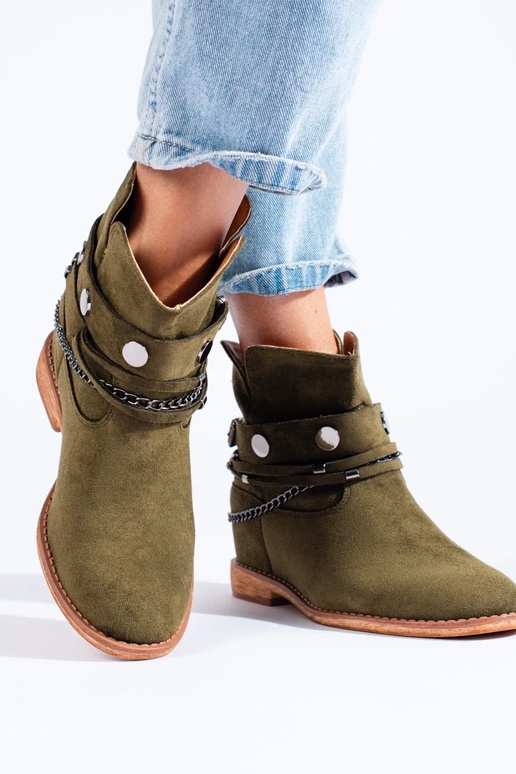 scarpe con zeppa da donna in pelle...