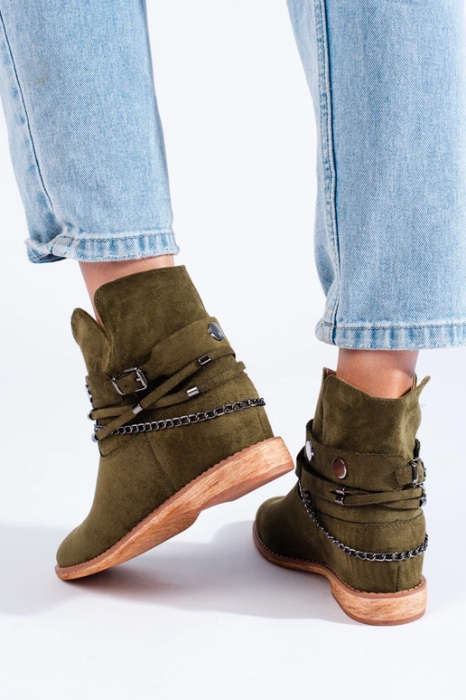 scarpe con zeppa da donna in pelle...