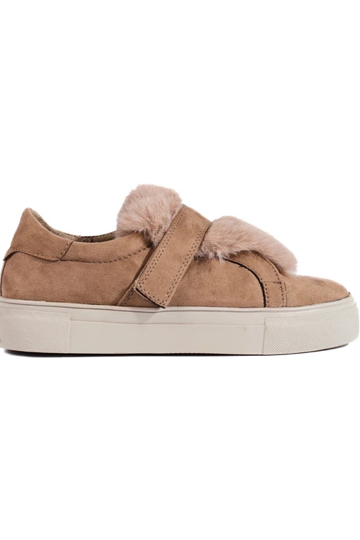 stivali in camoscio beige con...