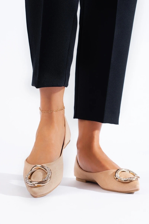 in ballerina di camoscio beige Shelovet in ballerina di camoscio beige Shelovet