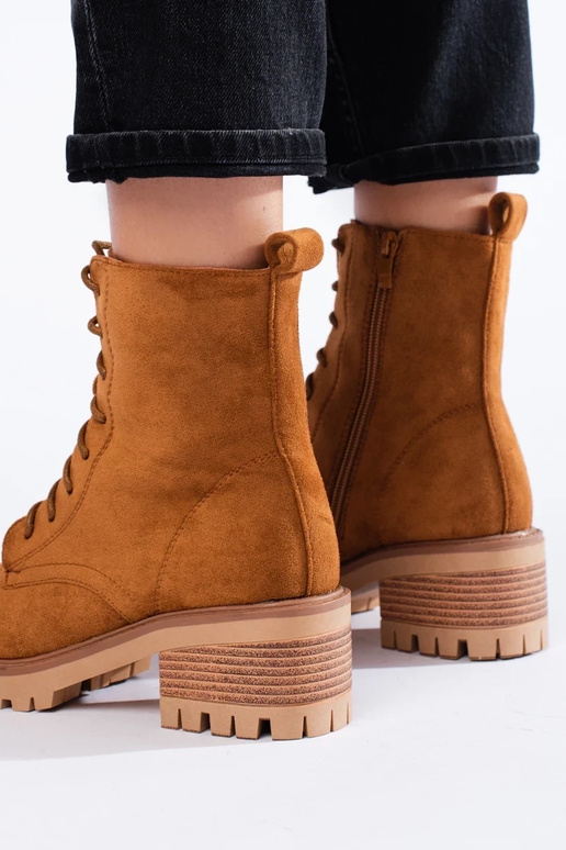 scarpe da donna stringate marroni