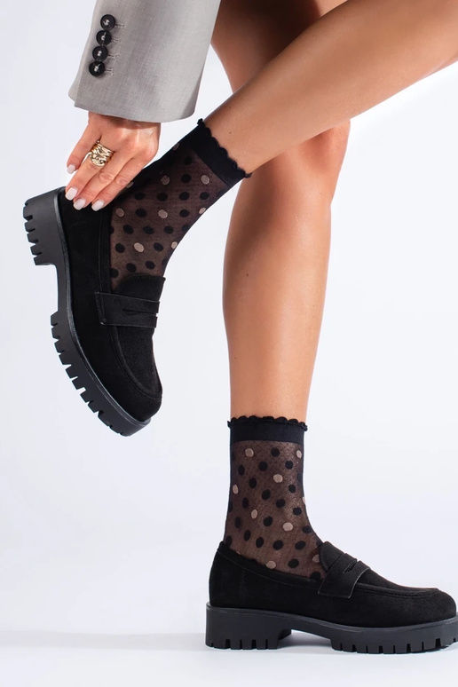 mocassini in pelle scamosciata con...