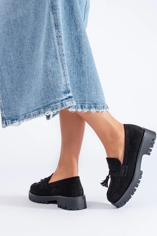 mocassini in pelle scamosciata di...