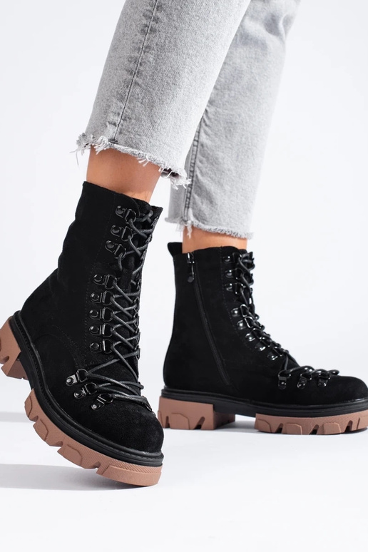 Stivaletti stringati Vinceza in pelle...