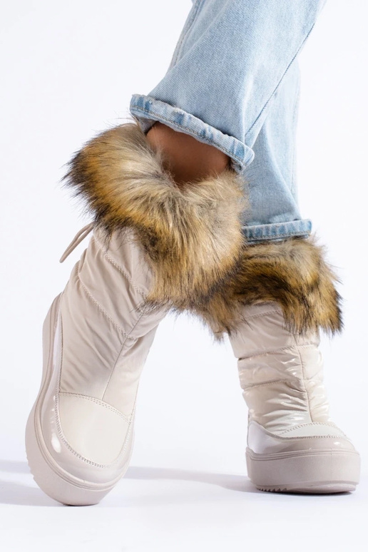 Doposci da donna color crema con...