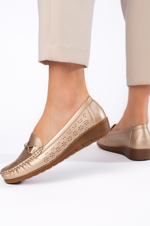mocassini da donna color oro