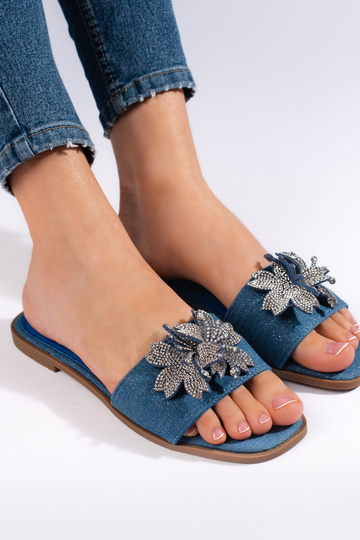 Pantofole in materiale denim 2