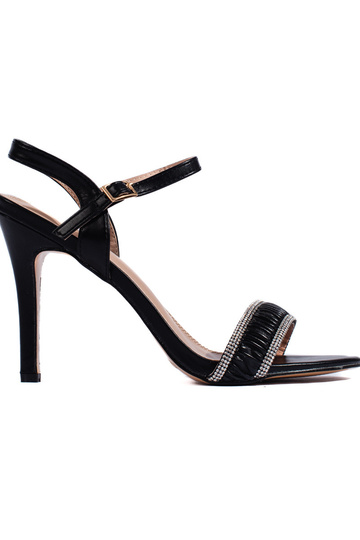 sandali neri con tacco sottile