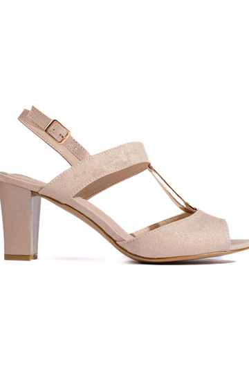 sandali con tacco dorati