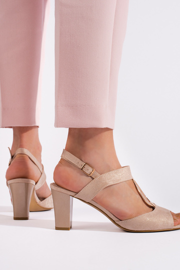 sandali con tacco dorati 2