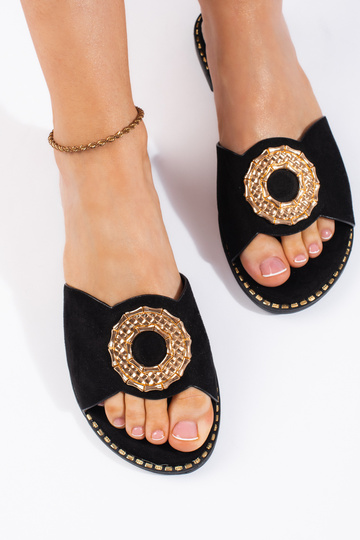 pantofole in camoscio nero 2