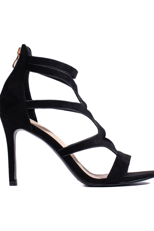 sandali neri con tacco sottile