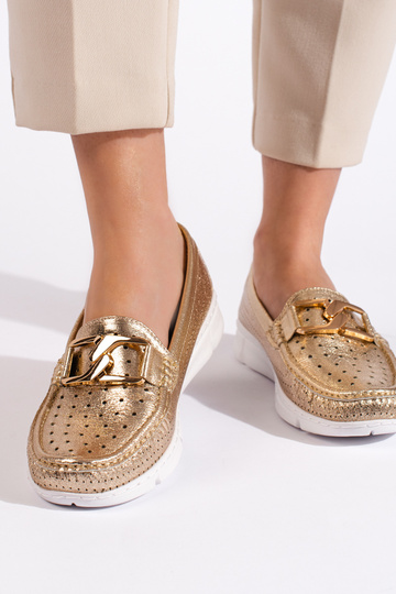mocassini da donna color oro 2