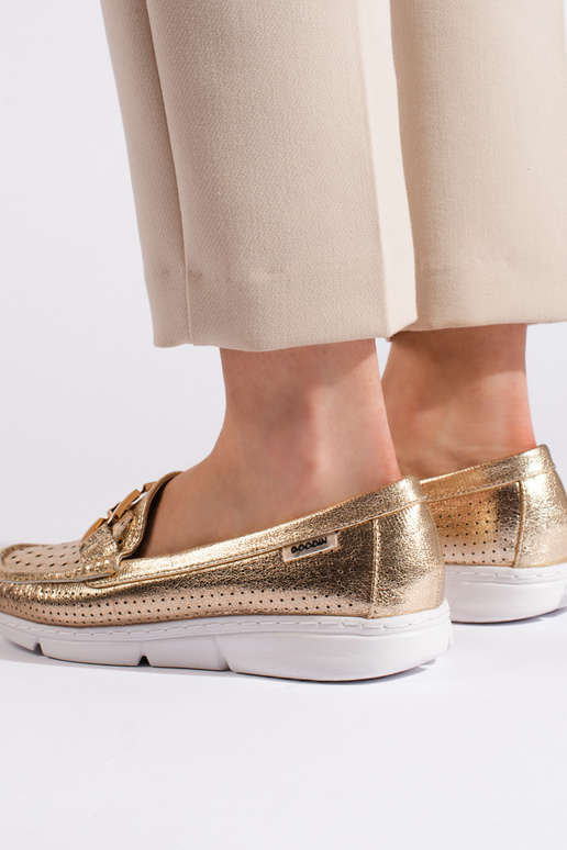 mocassini da donna color oro
