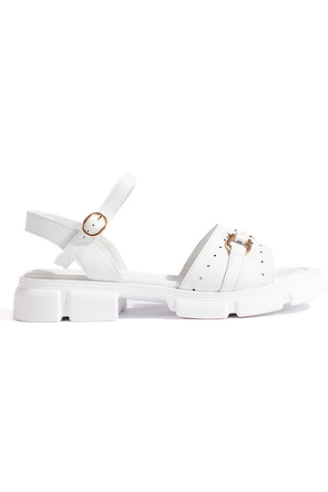 Sandali bianchi in pelle da...